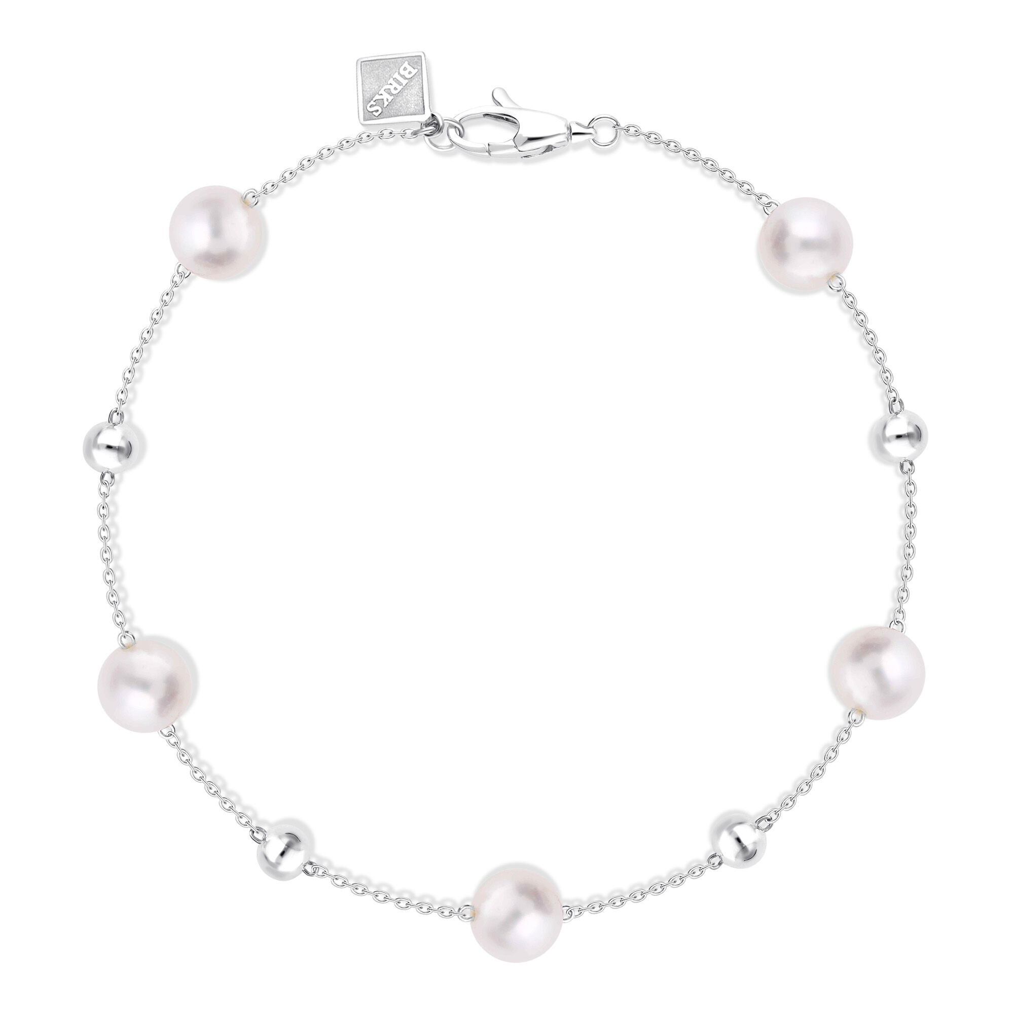 Birks Essentials Sterling Silver Bead and Freshwater Pearl Station